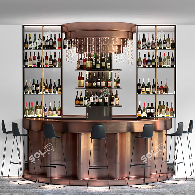 Spirited Elegance: Bar & Restaurant 3D model image 4