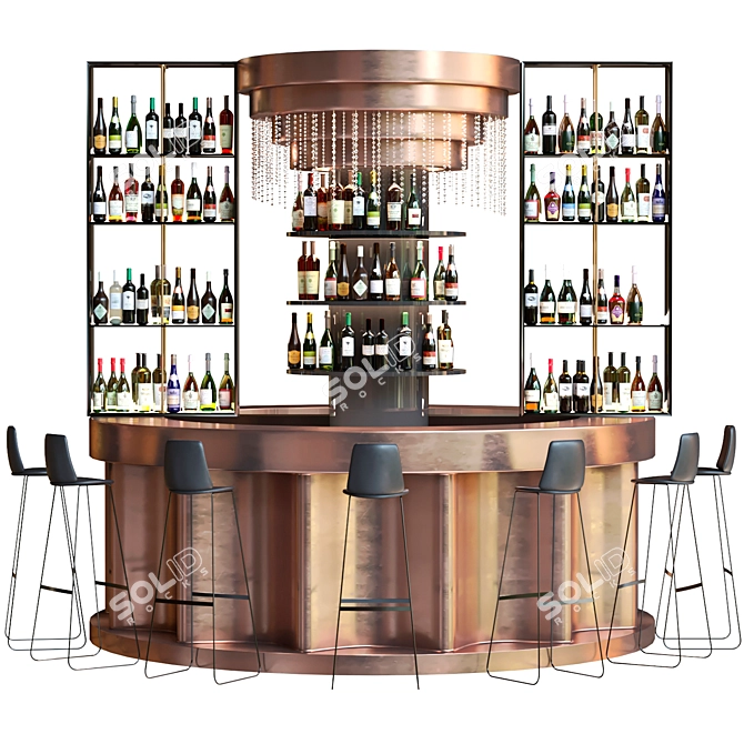 Spirited Elegance: Bar & Restaurant 3D model image 5