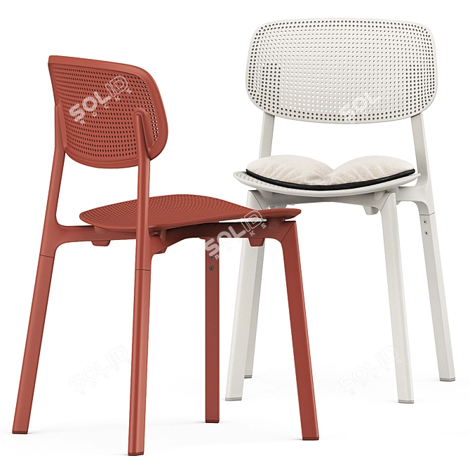 Modern Elegance: Colander Chair & Elephant Table 3D model image 4