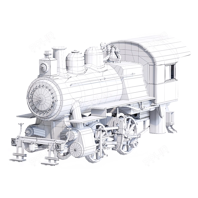 Steampunk Steam Train 3D model image 8