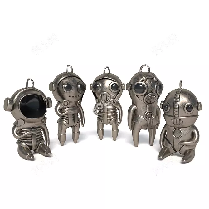 Steampunk Metal Toy Collection 3D model image 1