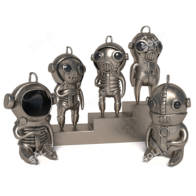 Steampunk Metal Toy Collection 3D model image 4