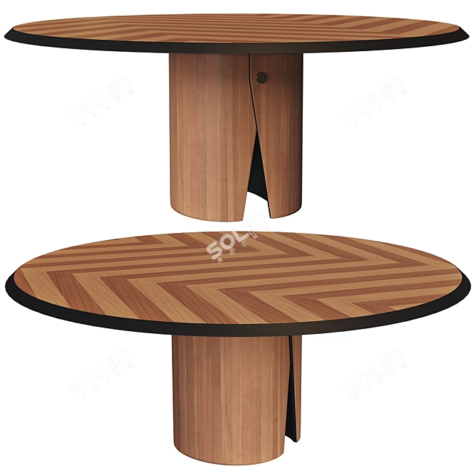 Elegant Glass Dining Table 3D model image 1
