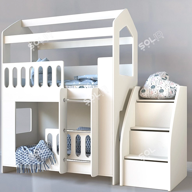 Marvel Bunk Bed - Perfect for Kids! 3D model image 1