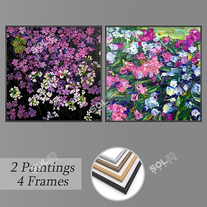 Creative Wall Art Set 3D model image 1