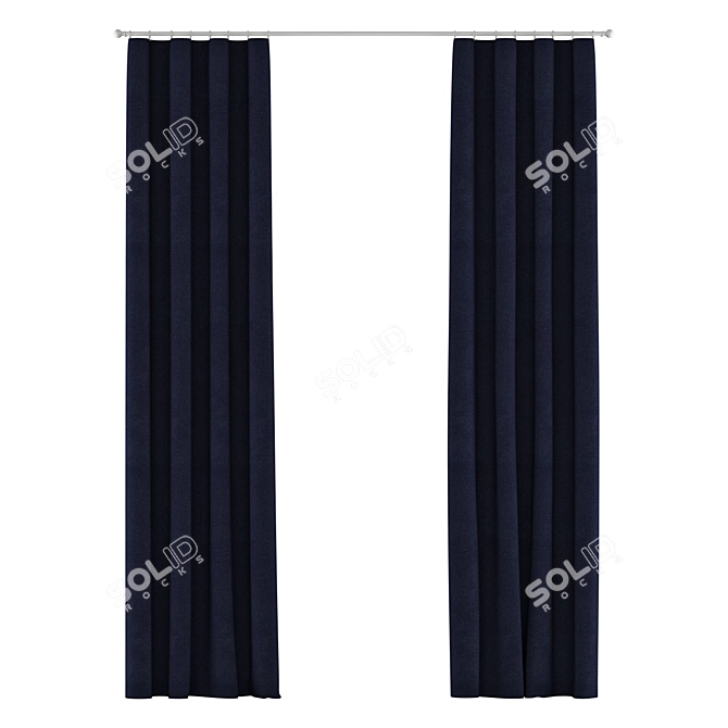 Cotton Canvas Drapery Panel: Stylish Window Curtains 3D model image 2