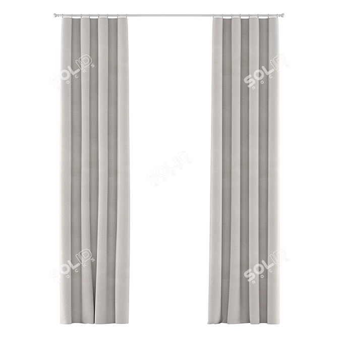 Cotton Canvas Drapery Panel: Stylish Window Curtains 3D model image 3