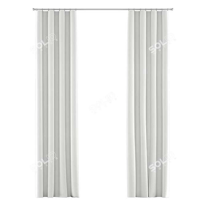 Cotton Canvas Drapery Panel: Stylish Window Curtains 3D model image 4