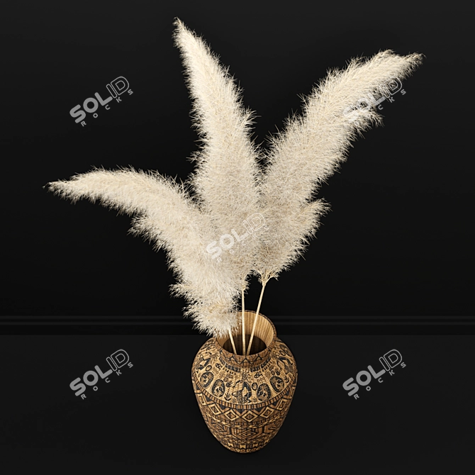 Pampas Bliss: Dried Plant Set 3D model image 3