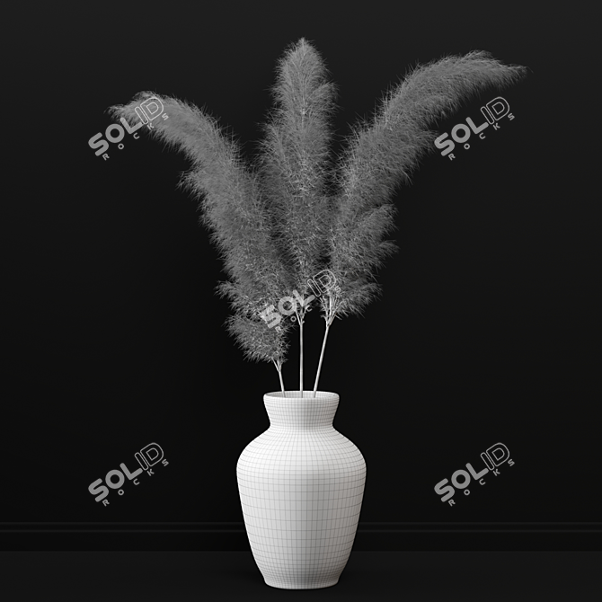 Pampas Bliss: Dried Plant Set 3D model image 5