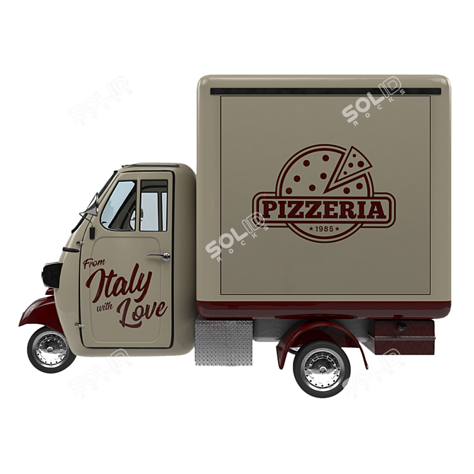 Piaggio Pizza Trailer: Modern, Compact, and Versatile 3D model image 4