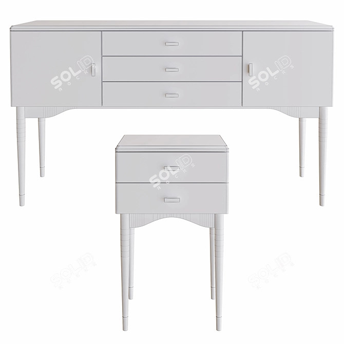 Novani Chest of Drawers and Bedside Tables 3D model image 4