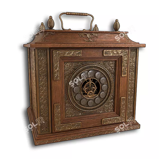 Vintage Steampunk Clock 3D model image 1