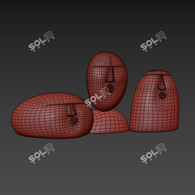 Emotive Oof Face Figurines 3D model image 5