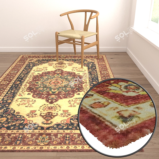 Premium Carpet Set: 3 High-Quality Textured Options 3D model image 5