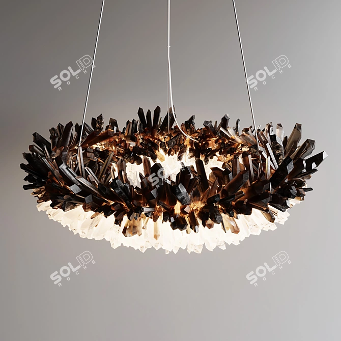 Smoky Quartz Gradient Diamond Ring 3D model image 1