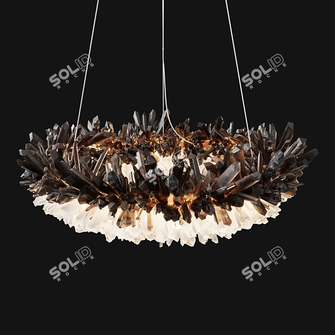 Smoky Quartz Gradient Diamond Ring 3D model image 4