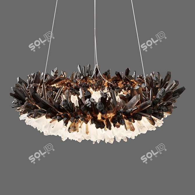 Smoky Quartz Gradient Diamond Ring 3D model image 7