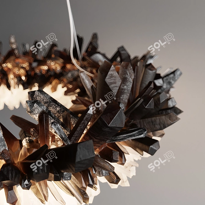 Smoky Quartz Gradient Diamond Ring 3D model image 8