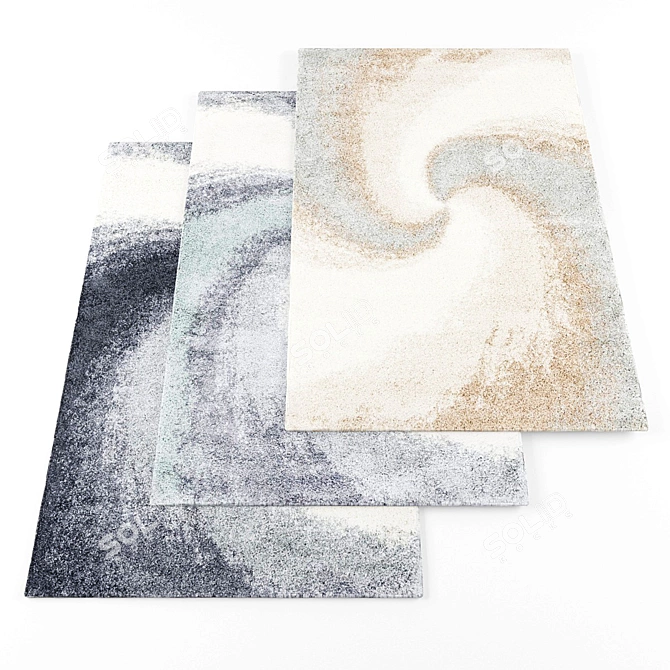 4-Piece Assorted Carpets: Random Set 3D model image 1