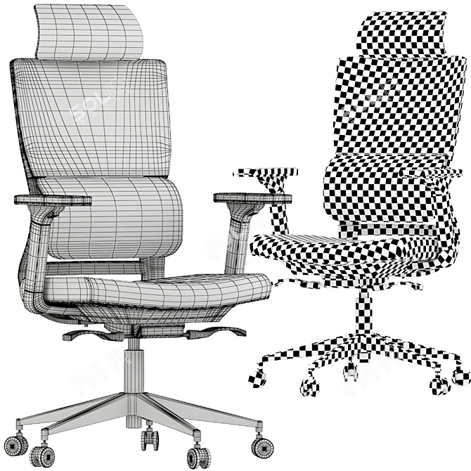 Mesh Net Office Chair 3D model image 4
