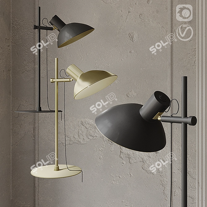 Elegant Halo Metropole Table Lamp 3D model image 2