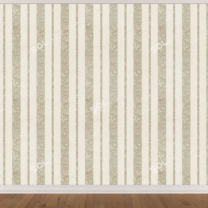 Seamless Wallpaper Set in 3 Colors 3D model image 2