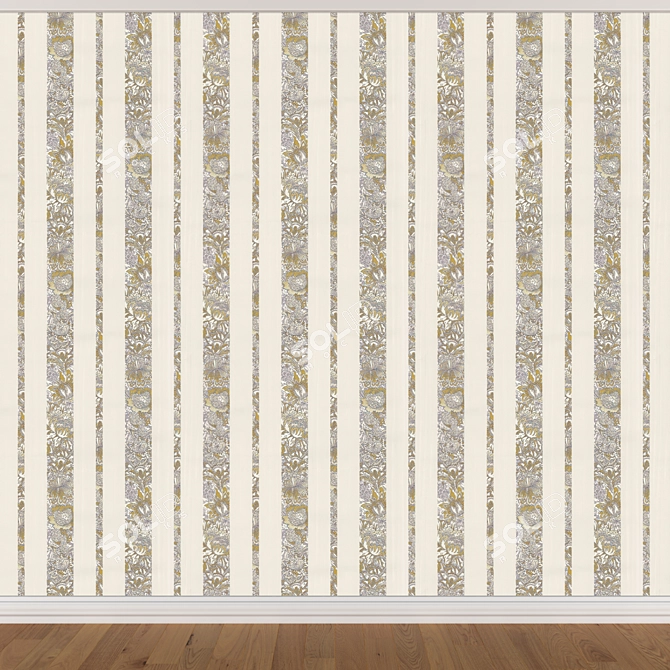 Seamless Wallpaper Set in 3 Colors 3D model image 3