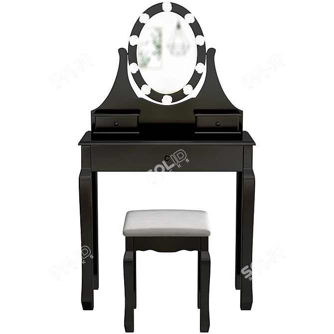 Elegant Roxana Vanity Set 3D model image 2