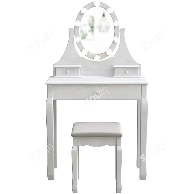 Elegant Roxana Vanity Set 3D model image 3