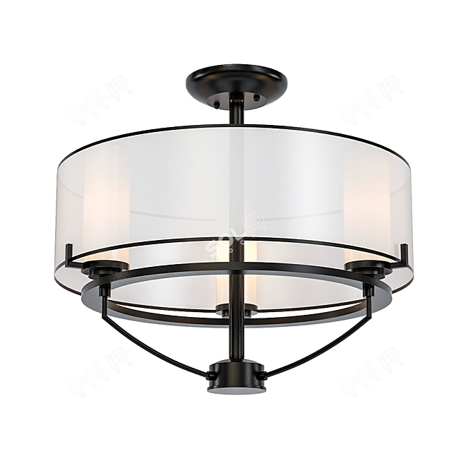 American Style Ceiling Chandelier 3D model image 1