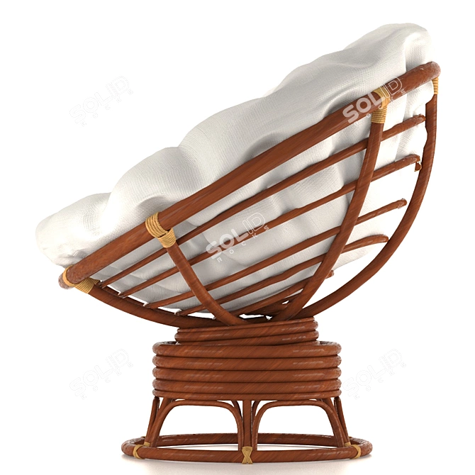 Rattan Rocking Chair: Stylish & Comfortable 3D model image 4