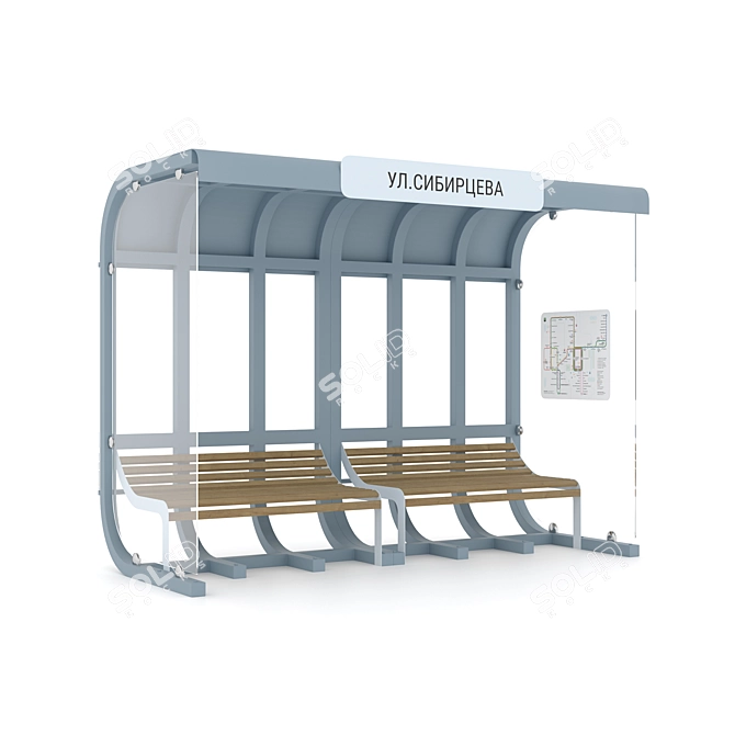 Sleek Public Transport Stop by lab23 3D model image 2