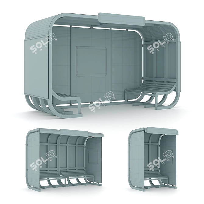 Sleek Public Transport Stop by lab23 3D model image 4