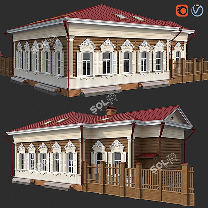 Elegant 19th Century Mansion 3D model image 1