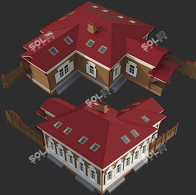 Elegant 19th Century Mansion 3D model image 2