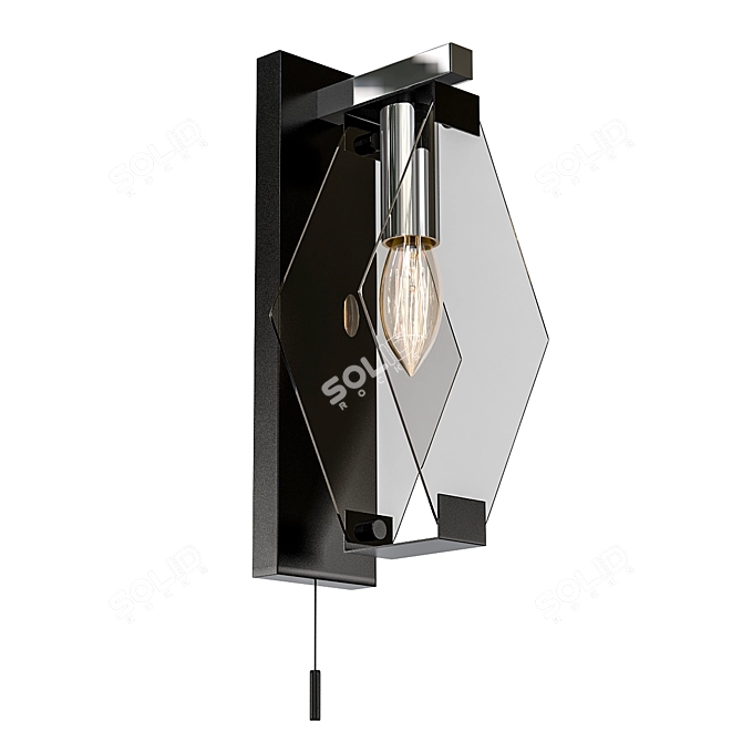Aragon Black Loft Wall Sconce 3D model image 1