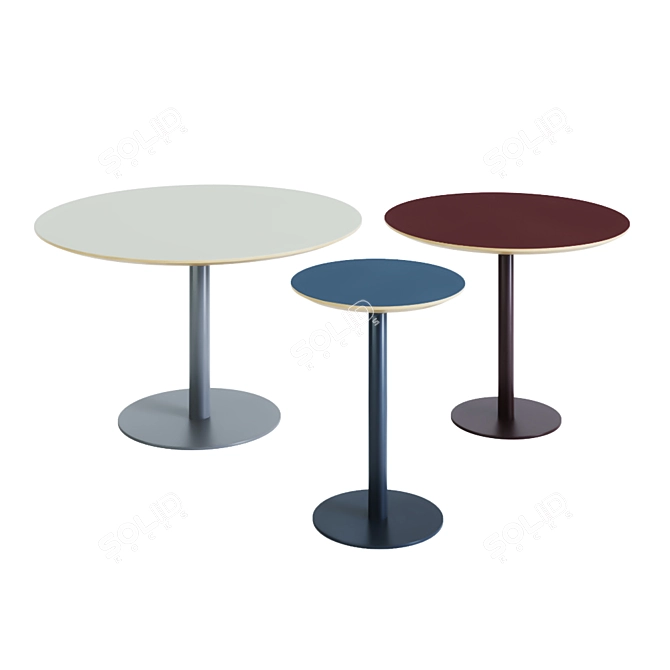  Sleek Round Column Tables 3D model image 1