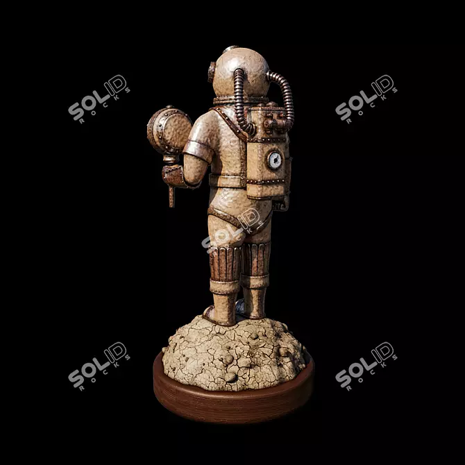 Steampunk Scuba Diver Figurine 3D model image 3