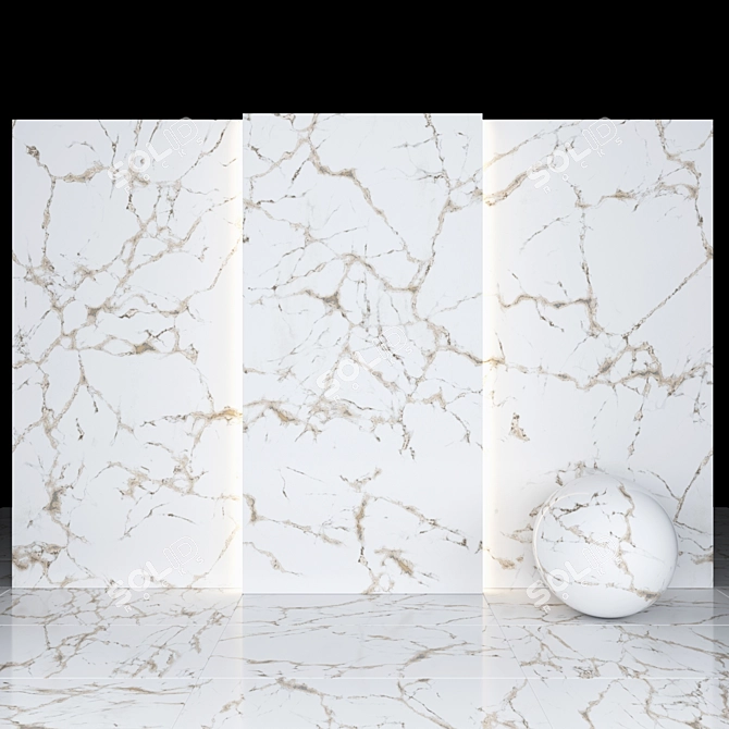 Cream Marble Slabs 120x240 | High-Res Textures | Multiple Formats 3D model image 1