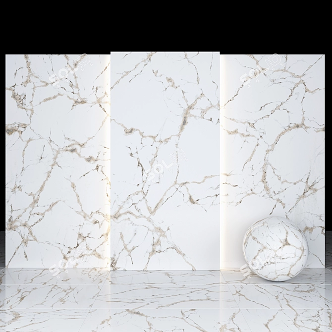 Cream Marble Slabs 120x240 | High-Res Textures | Multiple Formats 3D model image 2