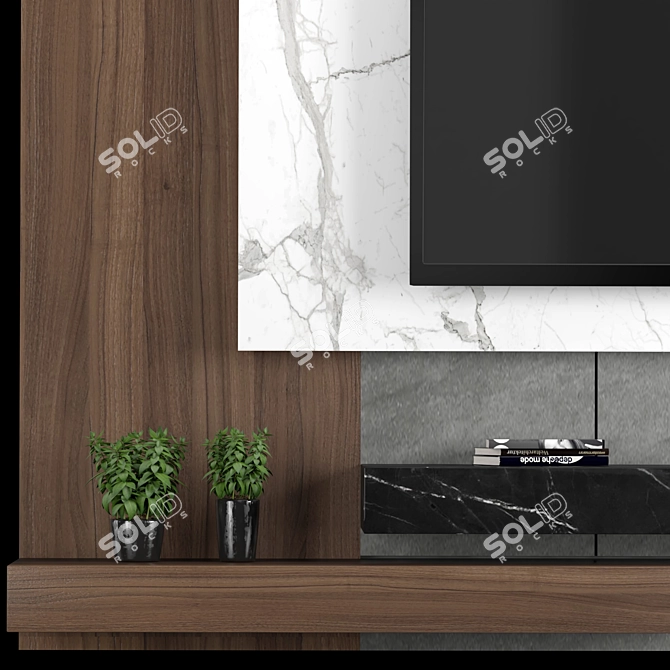 Flexible Modular TV Wall: High-Quality Textures, Perfect for Close-Up Renders 3D model image 3