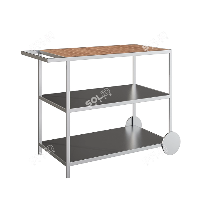 YACHT EDITION Outdoor Serving Cart 3D model image 2