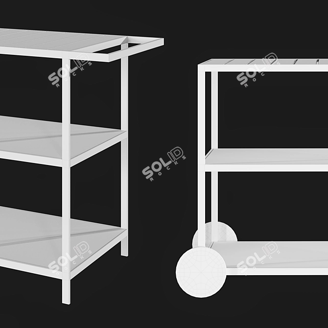 YACHT EDITION Outdoor Serving Cart 3D model image 3