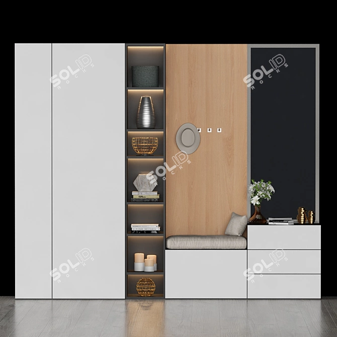 Modern Hall Furniture Set 3D model image 1