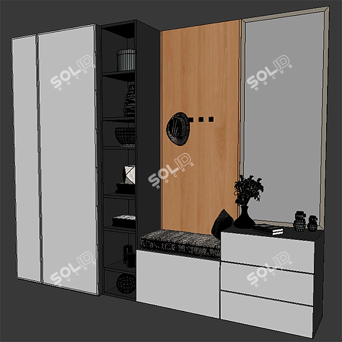 Modern Hall Furniture Set 3D model image 3