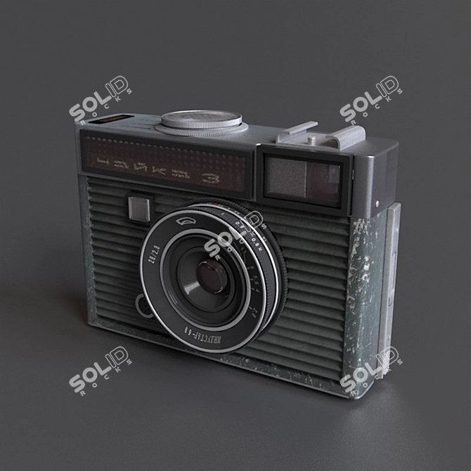 Vintage Soviet Chayka 3: Classic Half-Frame Camera 3D model image 2