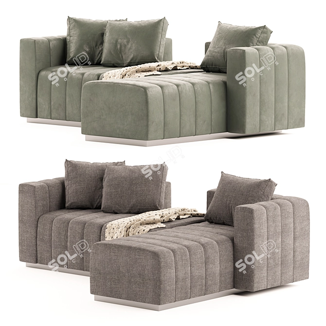  Modern Minimalist Minotti Freeman Sofa 3D model image 2