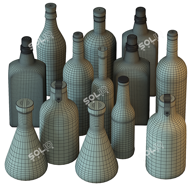 Sleek Reusable Drink Bottle 3D model image 5