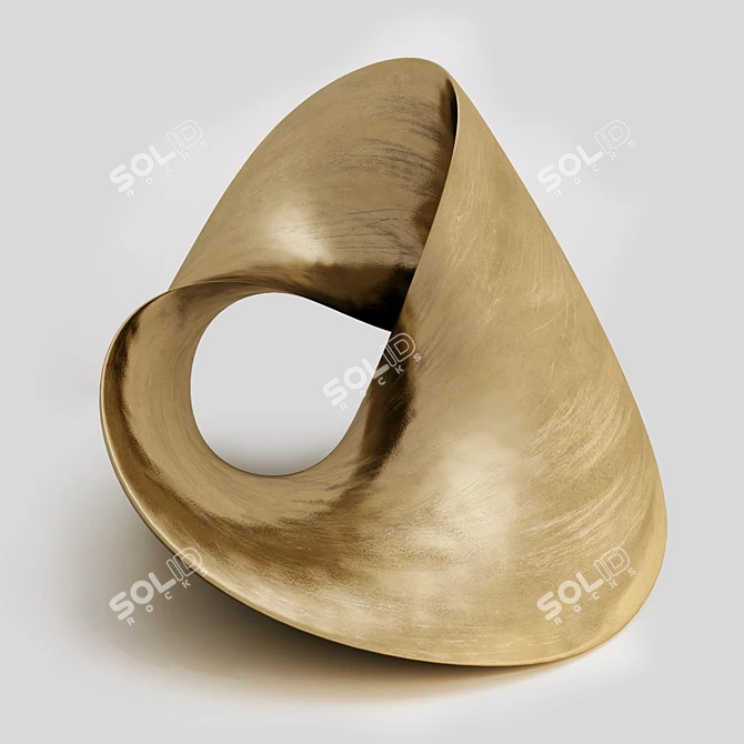 Sleek Abstract Sculpture: 100cm 3D model image 2